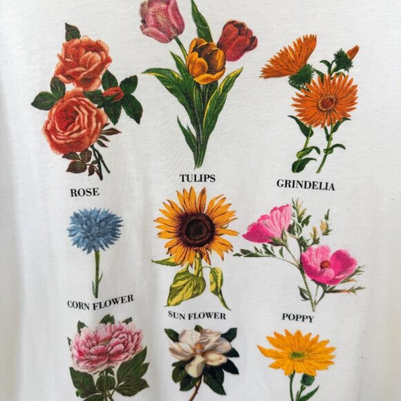 Fifth Sun Flower Print Graphic T-Shirt Large - Picture 3 of 4